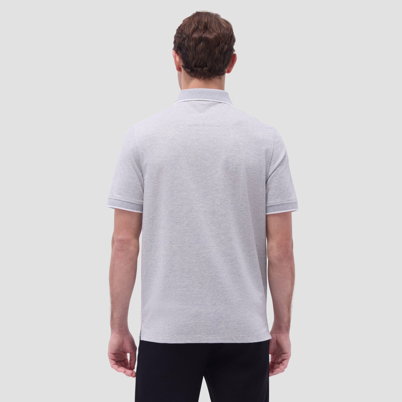 Bugatchi Two-Tone Bird's Eye Polo Shirt Cement