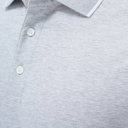 Bugatchi Two-Tone Bird's Eye Polo Shirt Cement