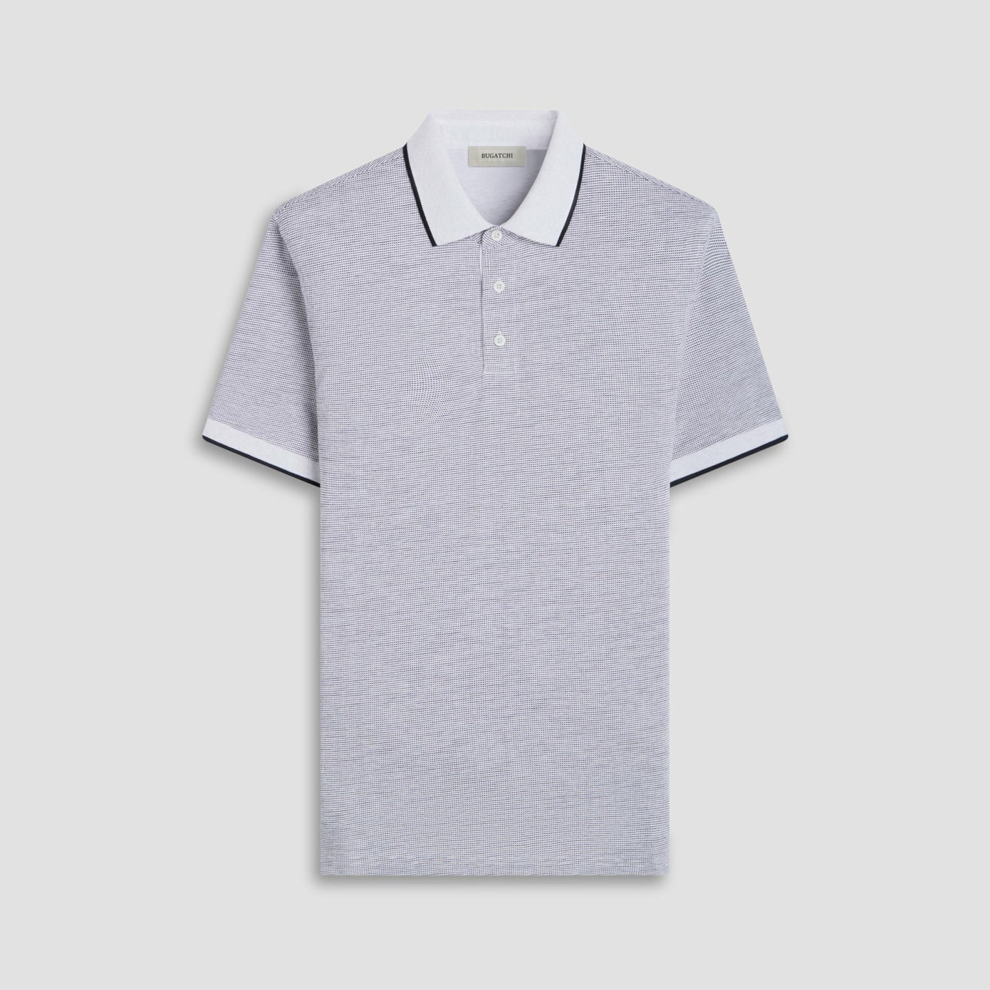 Bugatchi Two-Tone Bird's Eye Polo Shirt Chalk