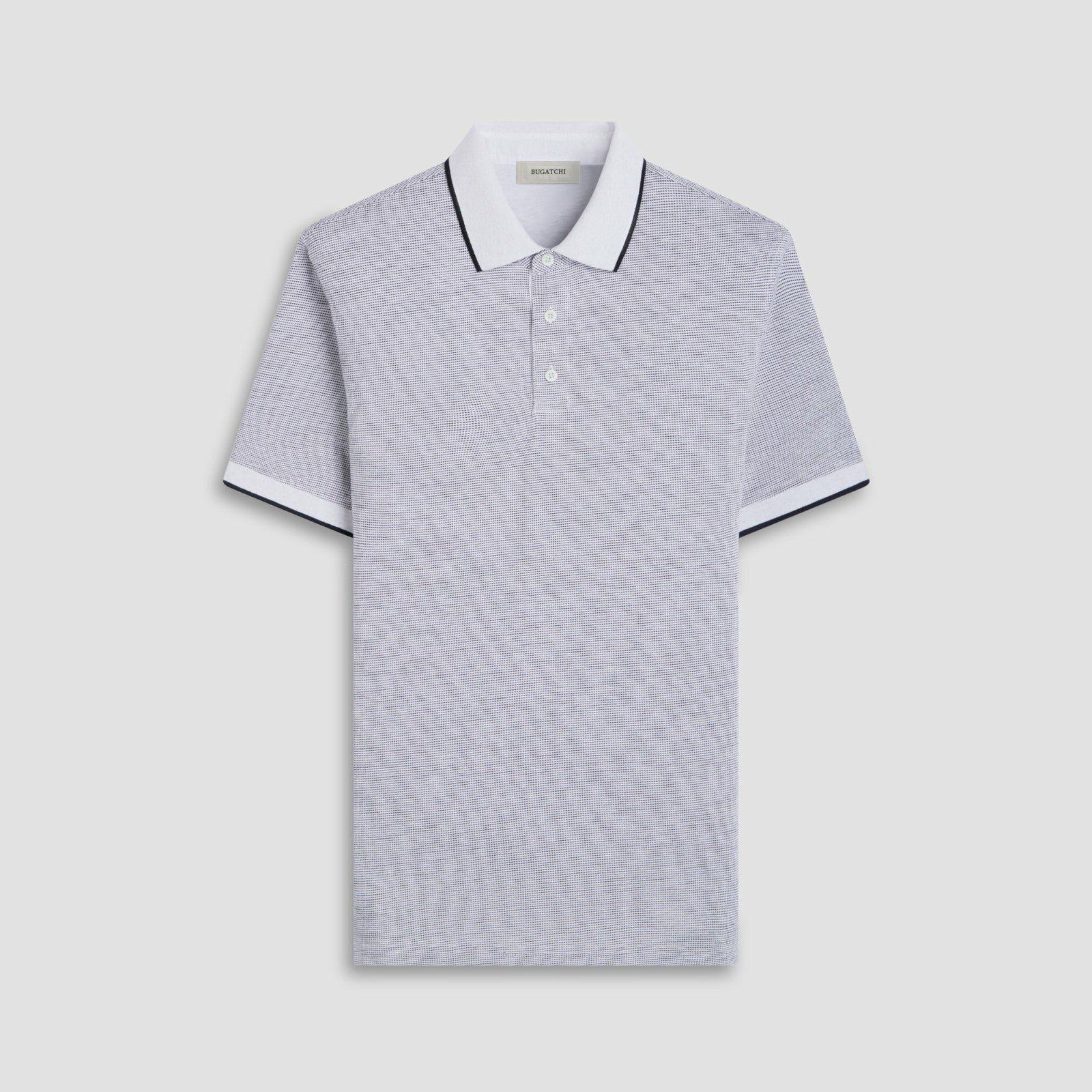 Bugatchi Two-Tone Bird's Eye Polo Shirt Chalk