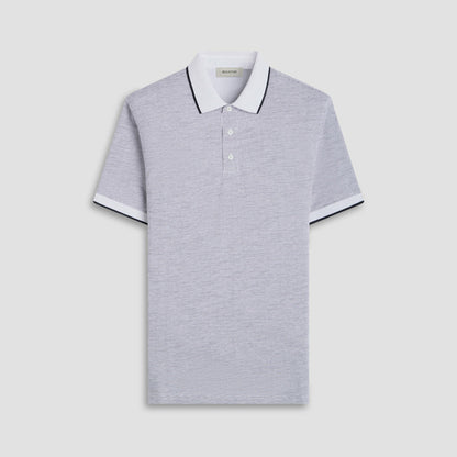Bugatchi Two-Tone Bird's Eye Polo Shirt Chalk