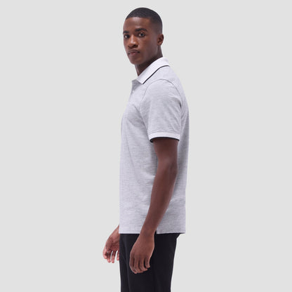 Bugatchi Two-Tone Bird's Eye Polo Shirt Chalk