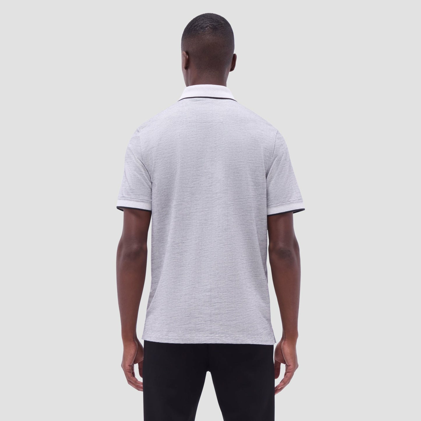 Bugatchi Two-Tone Bird's Eye Polo Shirt Chalk