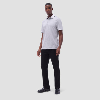 Bugatchi Two-Tone Bird's Eye Polo Shirt Chalk