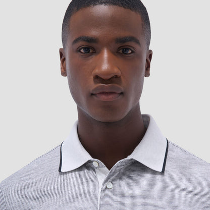 Bugatchi Two-Tone Bird's Eye Polo Shirt Chalk