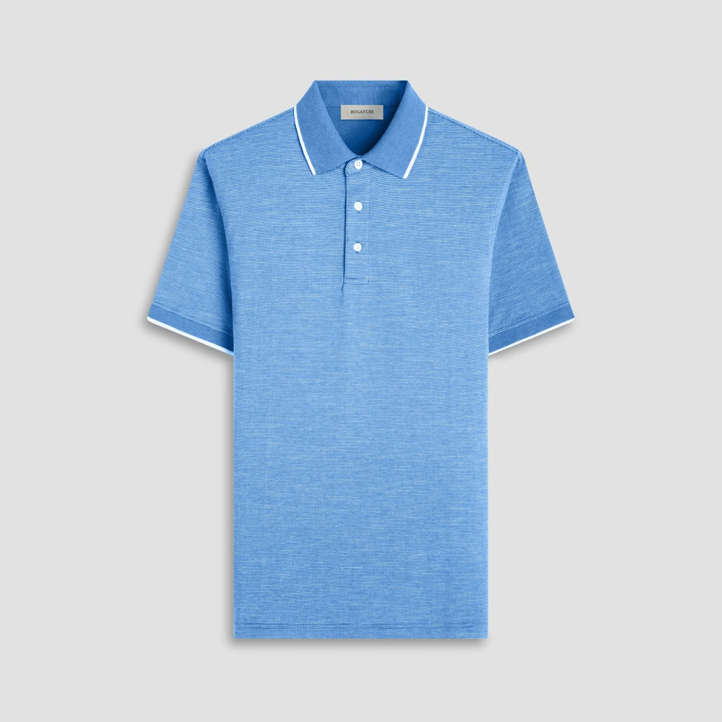 Bugatchi Two-Tone Bird's Eye Polo Shirt Classic Blue