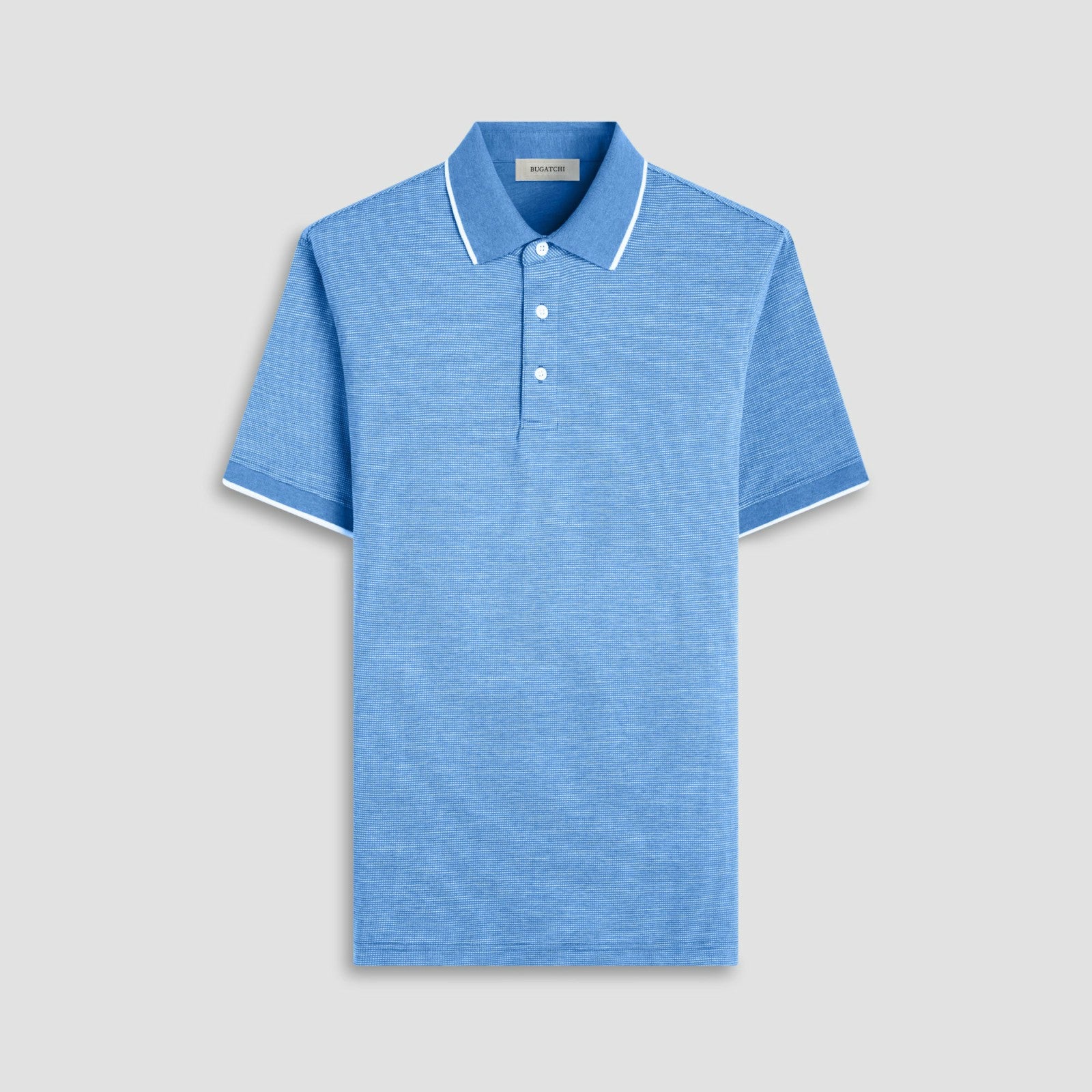 Bugatchi Two-Tone Bird's Eye Polo Shirt Classic Blue