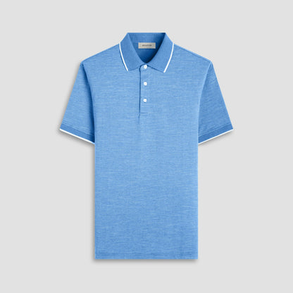 Bugatchi Two-Tone Bird's Eye Polo Shirt Classic Blue