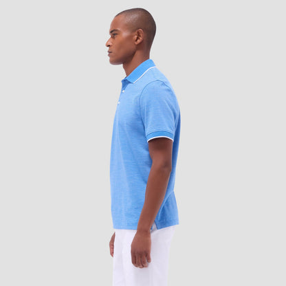 Bugatchi Two-Tone Bird's Eye Polo Shirt Classic Blue