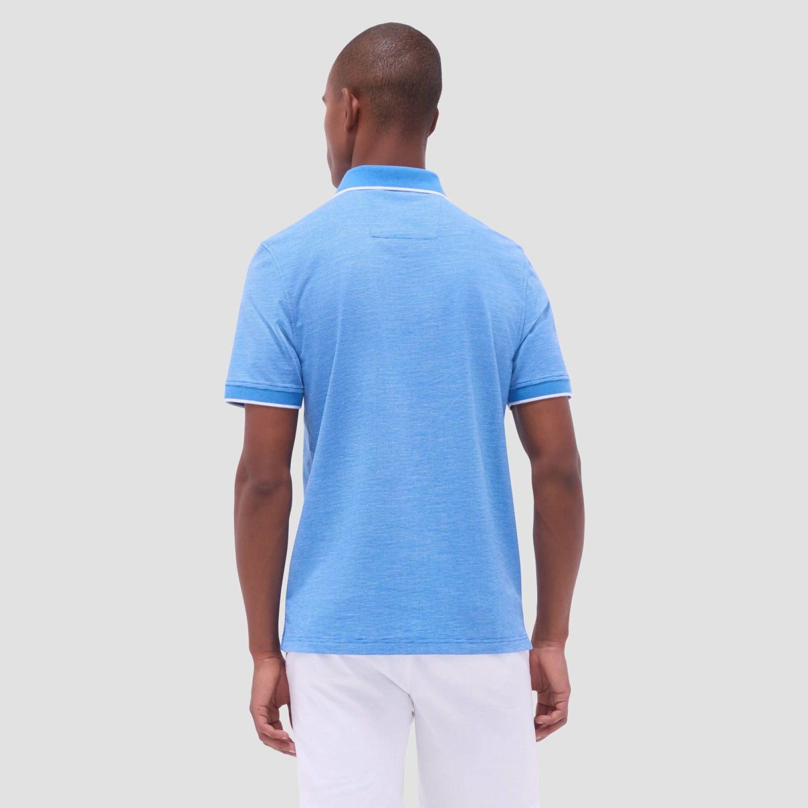 Bugatchi Two-Tone Bird's Eye Polo Shirt Classic Blue
