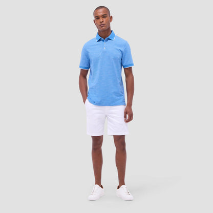 Bugatchi Two-Tone Bird's Eye Polo Shirt Classic Blue