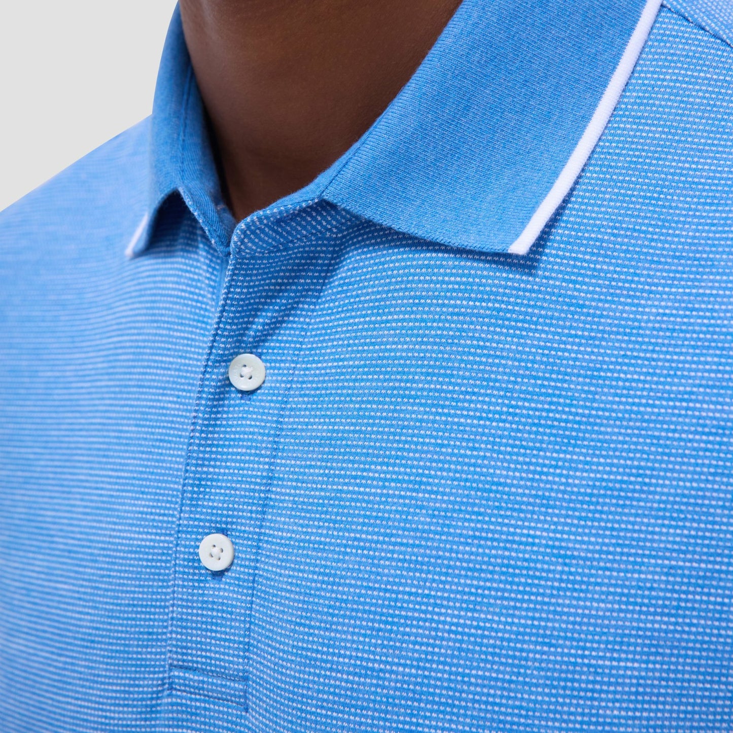 Bugatchi Two-Tone Bird's Eye Polo Shirt Classic Blue