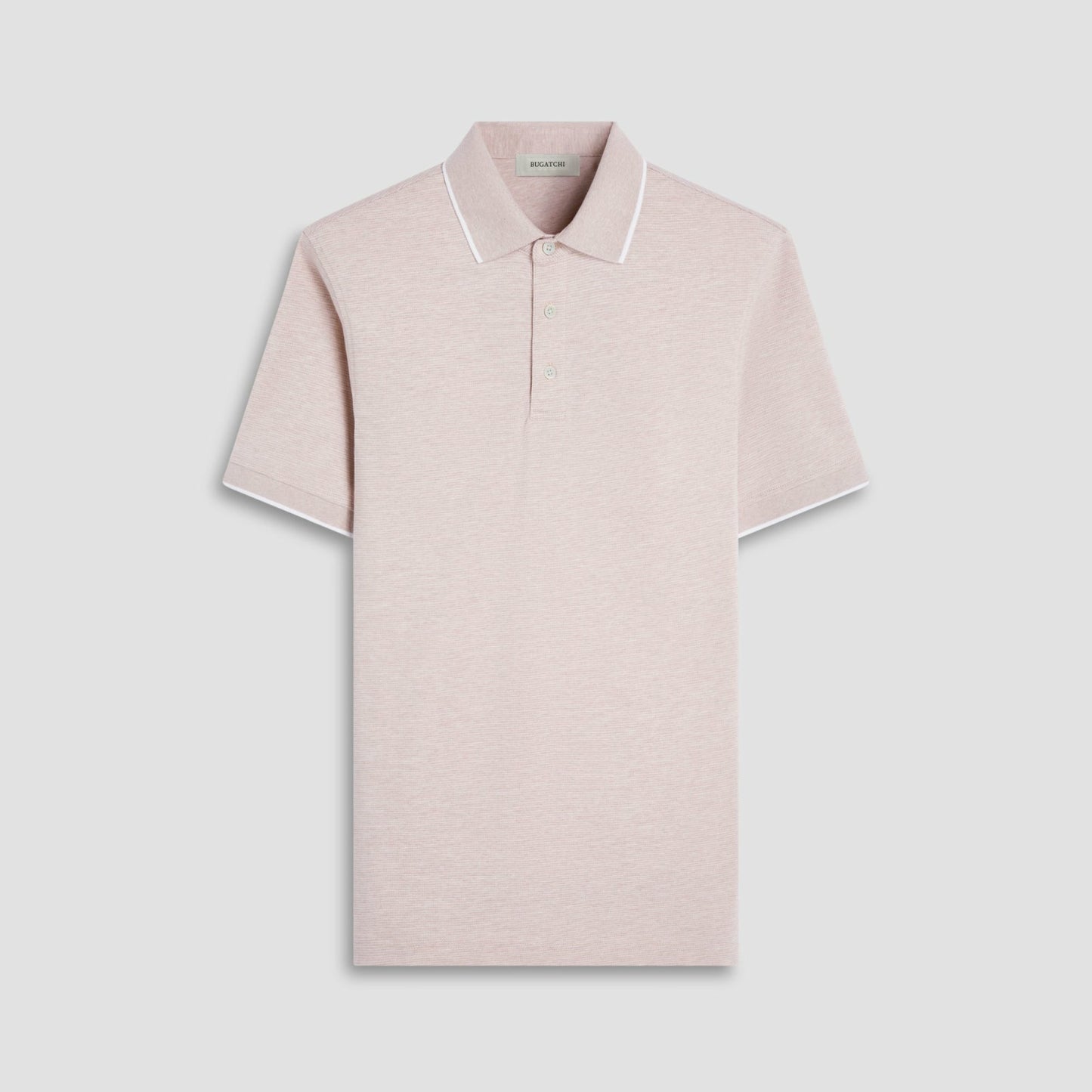 Bugatchi Two-Tone Bird's Eye Polo Shirt Sand