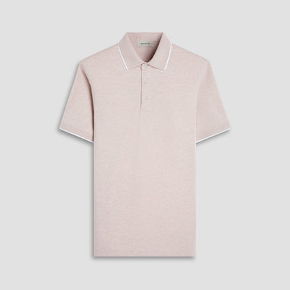 Bugatchi Two-Tone Bird's Eye Polo Shirt Sand