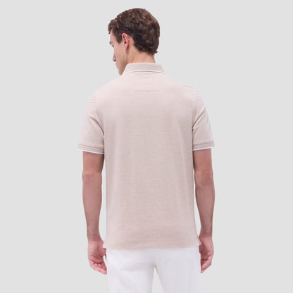 Bugatchi Two-Tone Bird's Eye Polo Shirt Sand