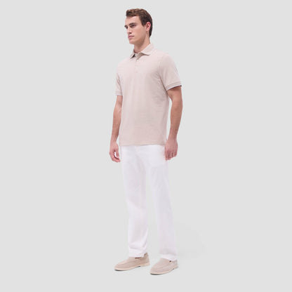 Bugatchi Two-Tone Bird's Eye Polo Shirt Sand