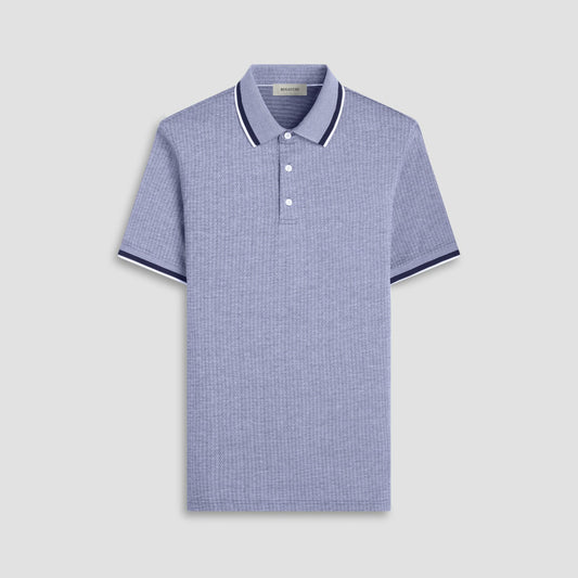 Bugatchi Speckled Bird's Eye Polo Shirt Navy