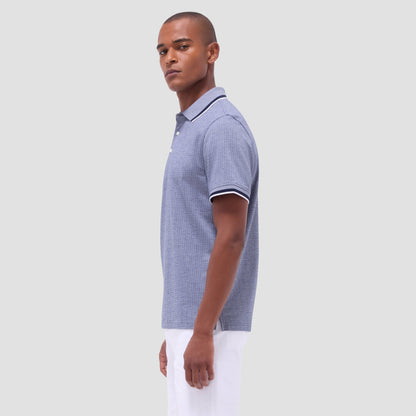 Bugatchi Speckled Bird's Eye Polo Shirt Navy