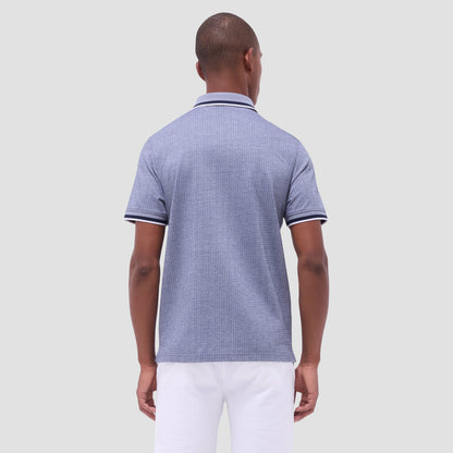 Bugatchi Speckled Bird's Eye Polo Shirt Navy