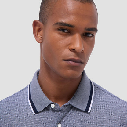 Bugatchi Speckled Bird's Eye Polo Shirt Navy