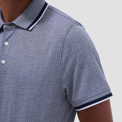 Bugatchi Speckled Bird's Eye Polo Shirt Navy