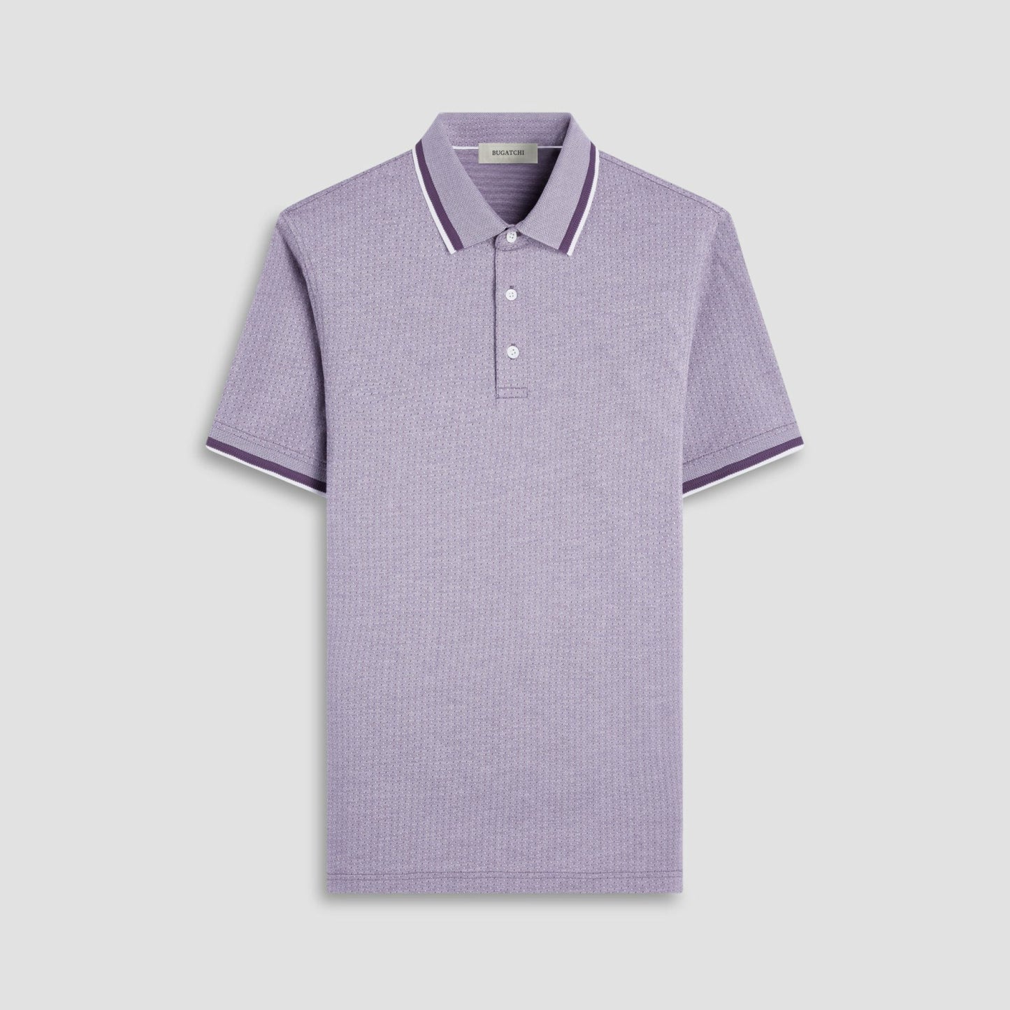Bugatchi Speckled Bird's Eye Polo Shirt Plum