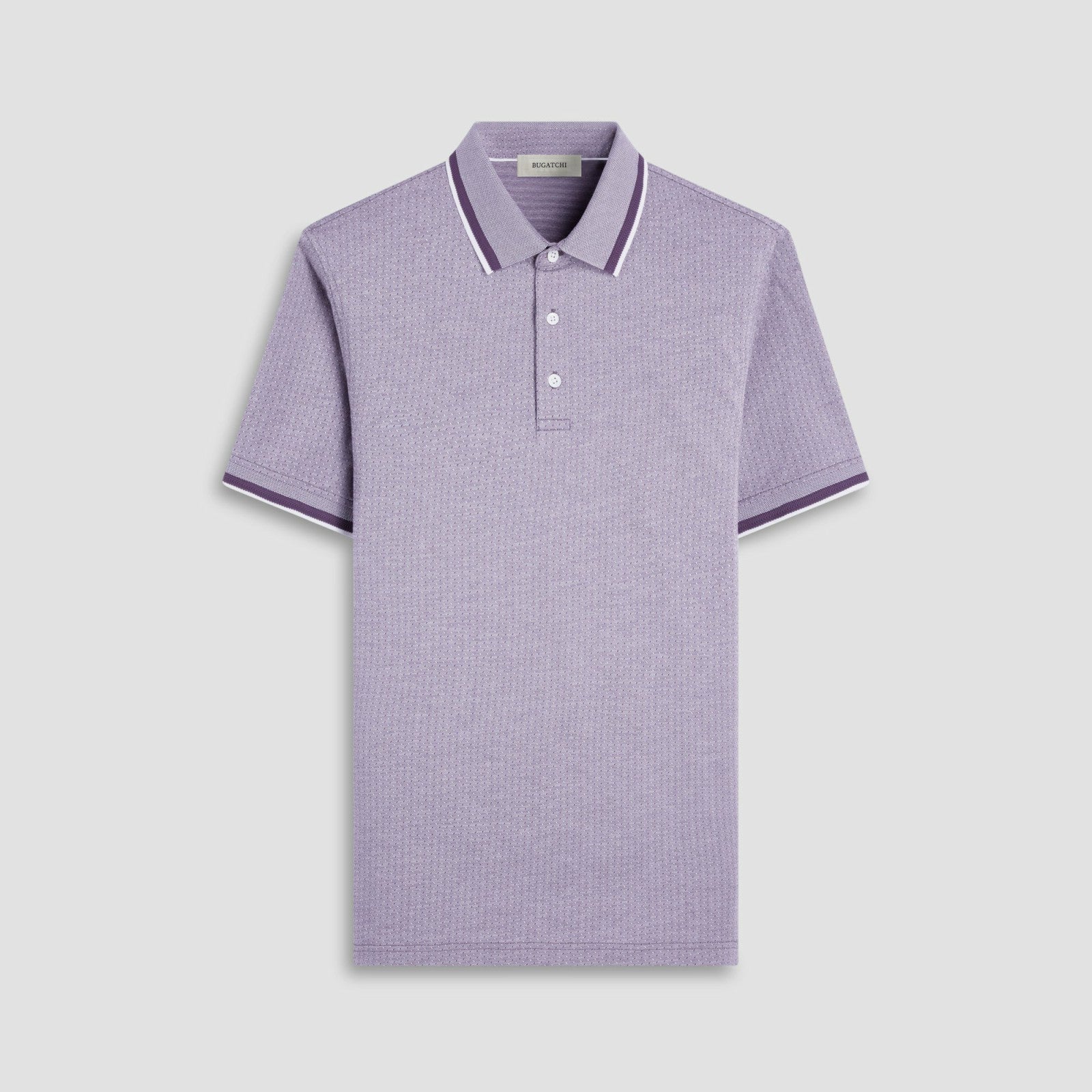 Bugatchi Speckled Bird's Eye Polo Shirt Plum