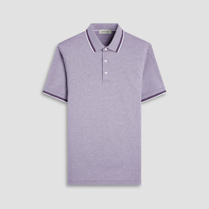 Bugatchi Speckled Bird's Eye Polo Shirt Plum