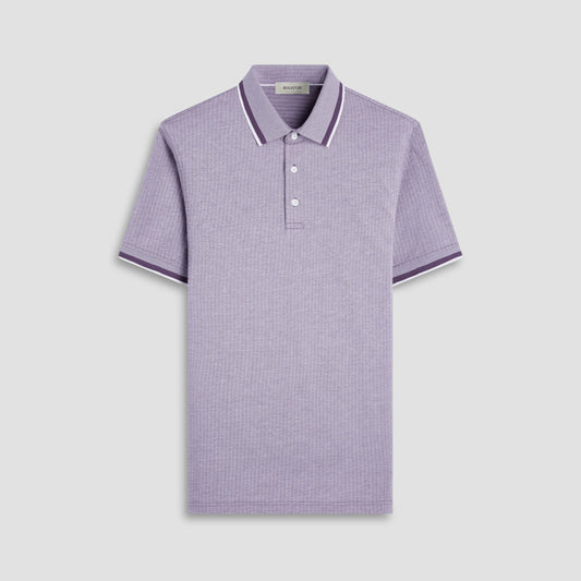 Bugatchi Speckled Bird's Eye Polo Shirt Plum