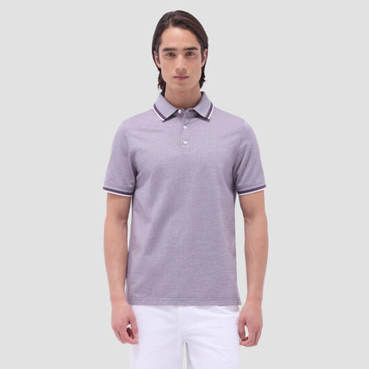 Bugatchi Speckled Bird's Eye Polo Shirt Plum
