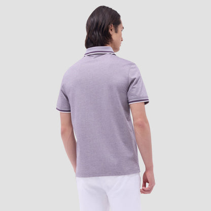 Bugatchi Speckled Bird's Eye Polo Shirt Plum