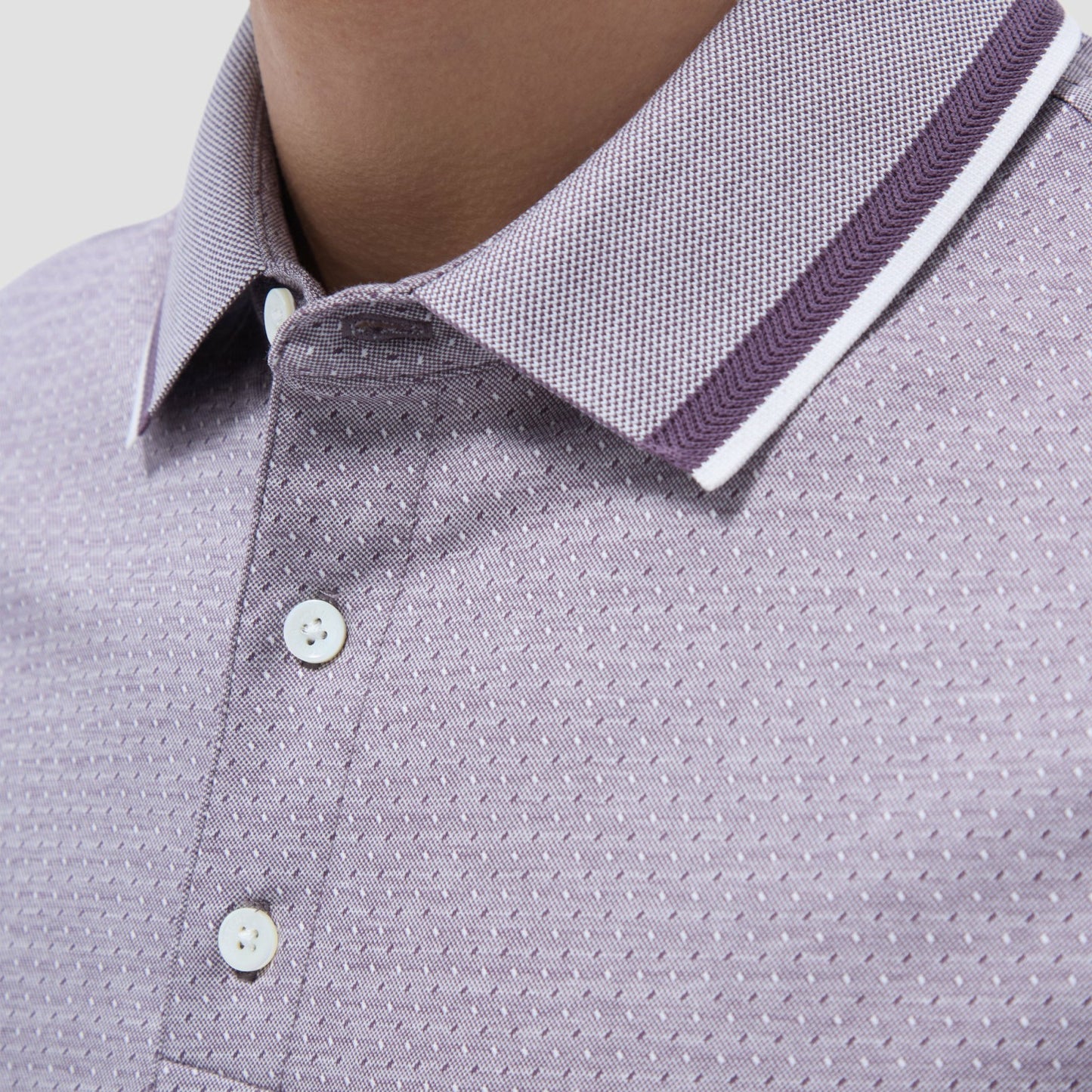 Bugatchi Speckled Bird's Eye Polo Shirt Plum