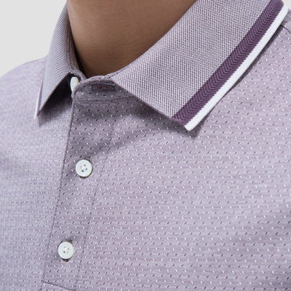 Bugatchi Speckled Bird's Eye Polo Shirt Plum