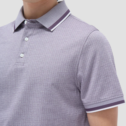 Bugatchi Speckled Bird's Eye Polo Shirt Plum