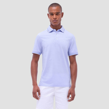 Bugatchi Speckled Bird's Eye Polo Shirt Sky