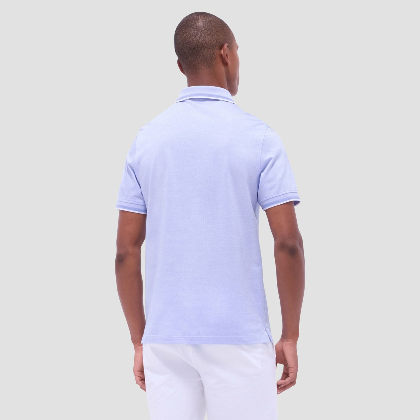 Bugatchi Speckled Bird's Eye Polo Shirt Sky