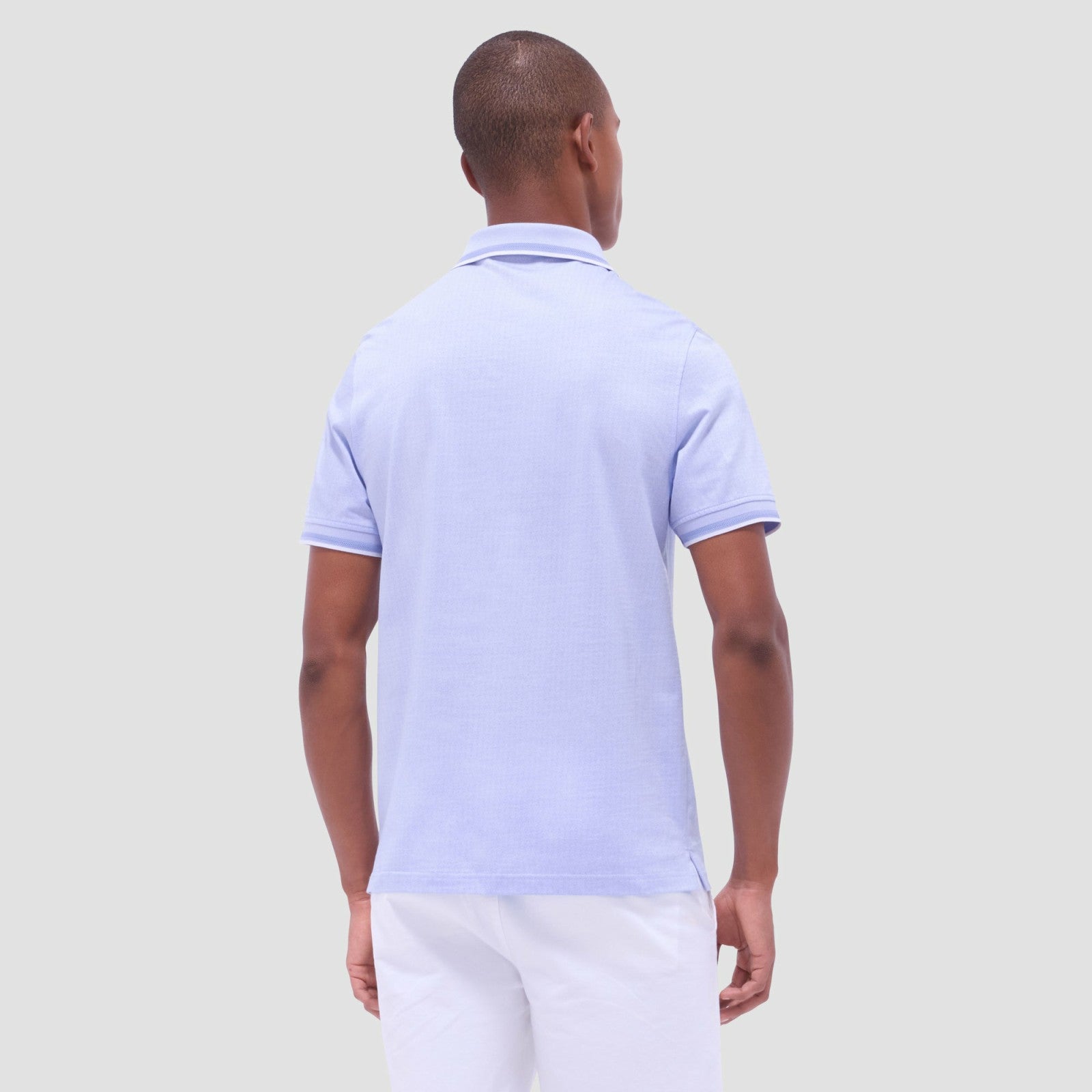Bugatchi Speckled Bird's Eye Polo Shirt Sky