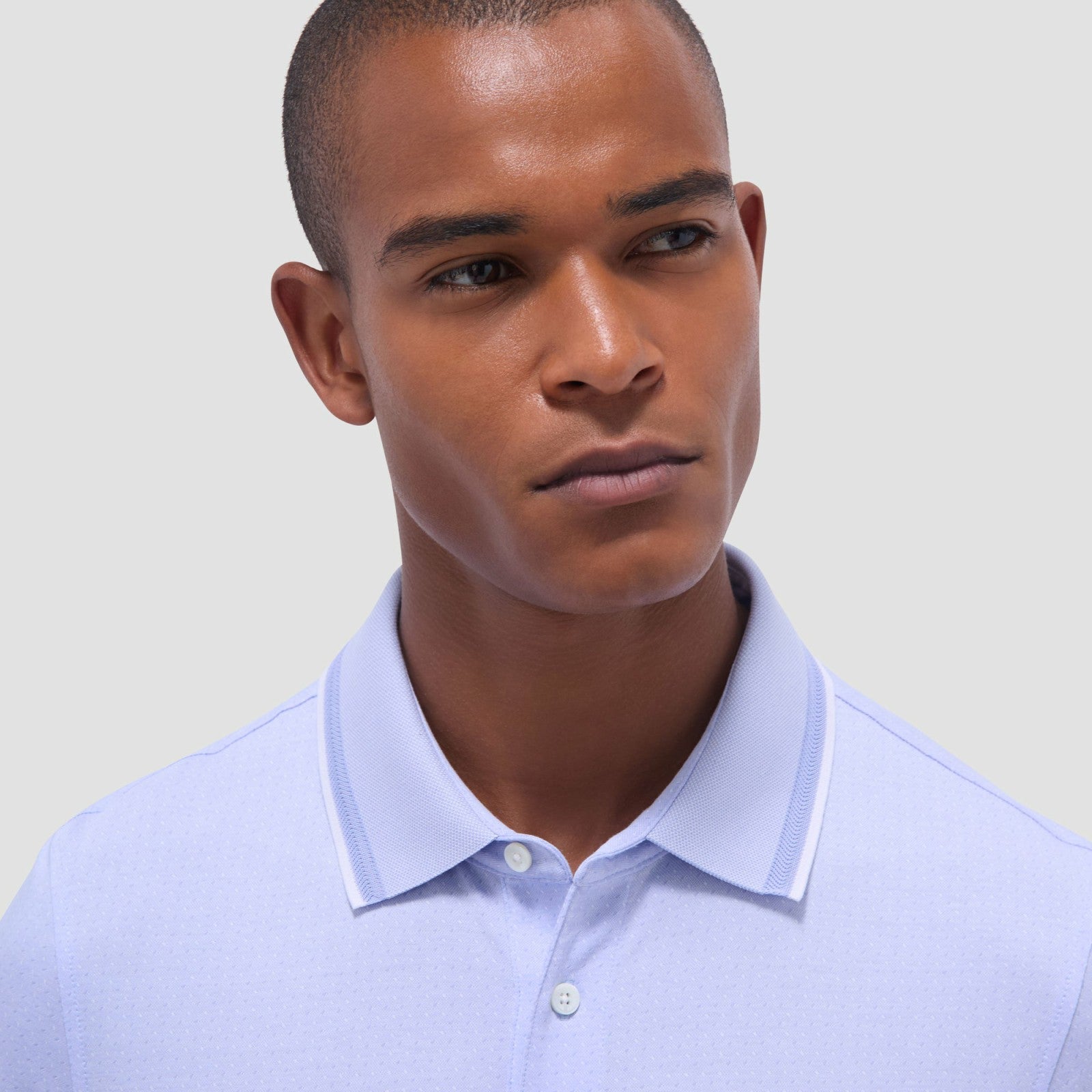 Bugatchi Speckled Bird's Eye Polo Shirt Sky