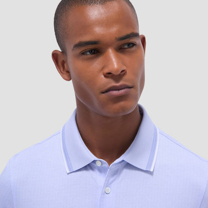 Bugatchi Speckled Bird's Eye Polo Shirt Sky