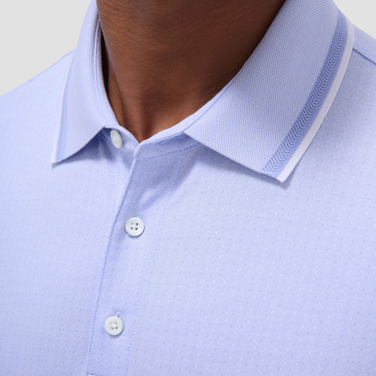 Bugatchi Speckled Bird's Eye Polo Shirt Sky