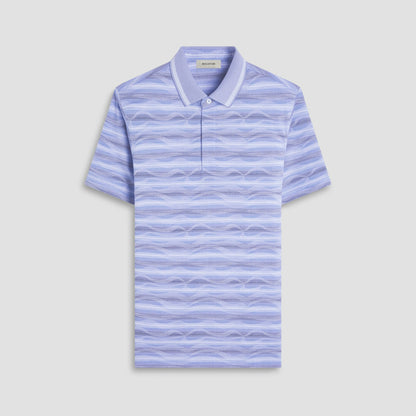 Bugatchi Wave Bird's Eye Polo Shirt Classic Blue