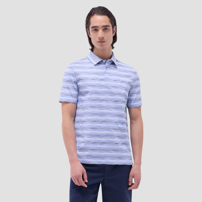 Bugatchi Wave Bird's Eye Polo Shirt Classic Blue