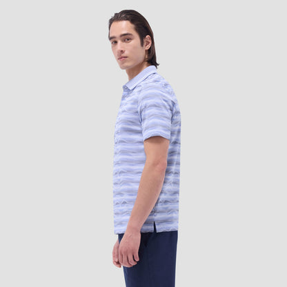 Bugatchi Wave Bird's Eye Polo Shirt Classic Blue