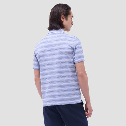 Bugatchi Wave Bird's Eye Polo Shirt Classic Blue