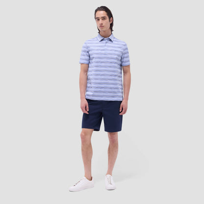 Bugatchi Wave Bird's Eye Polo Shirt Classic Blue