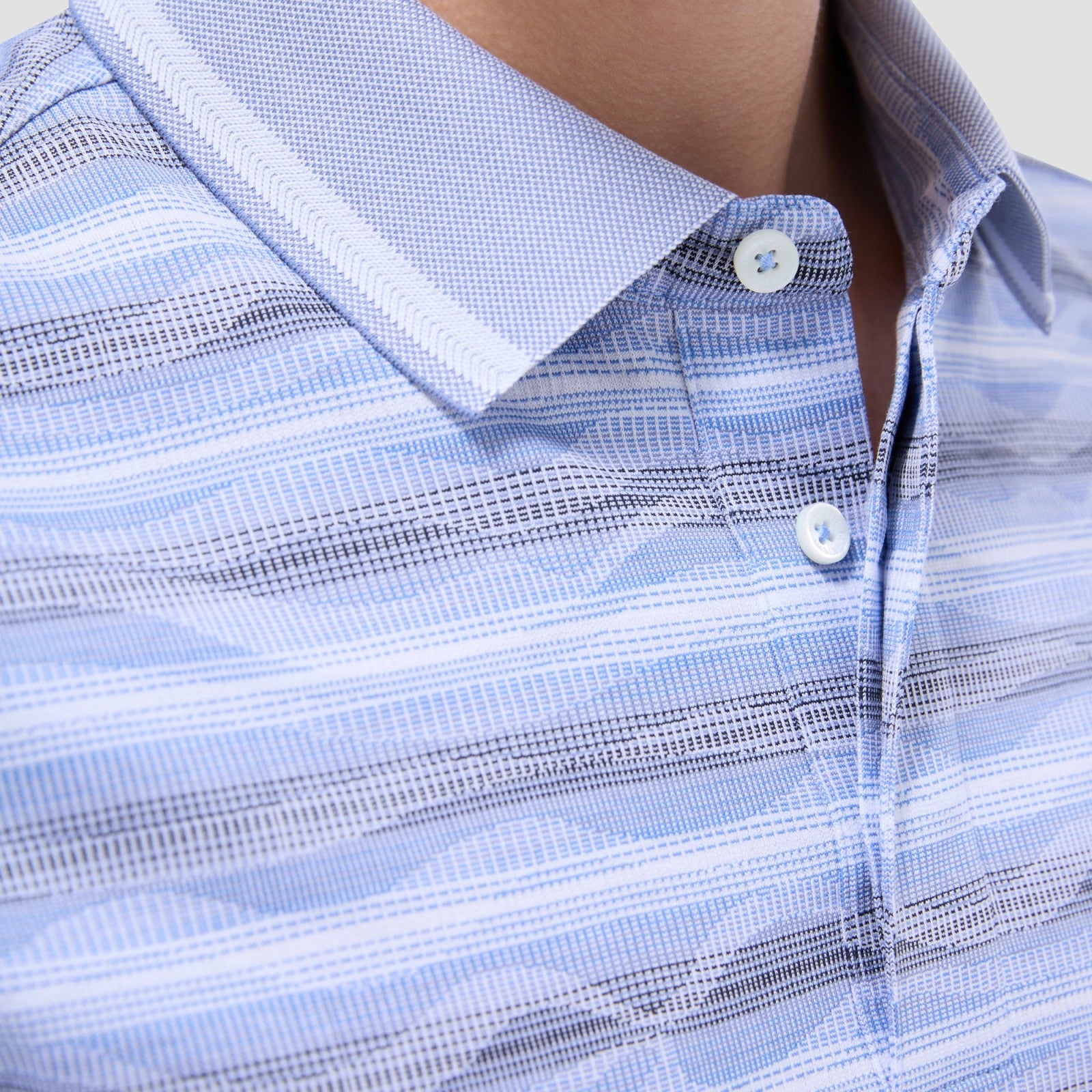 Bugatchi Wave Bird's Eye Polo Shirt Classic Blue