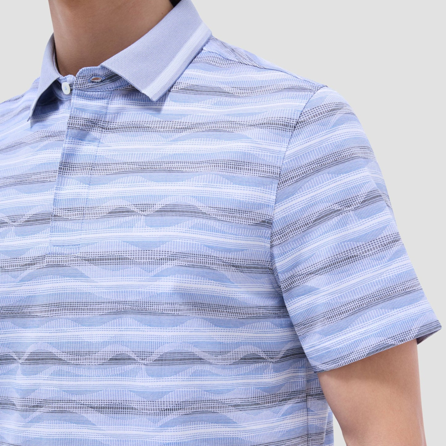 Bugatchi Wave Bird's Eye Polo Shirt Classic Blue