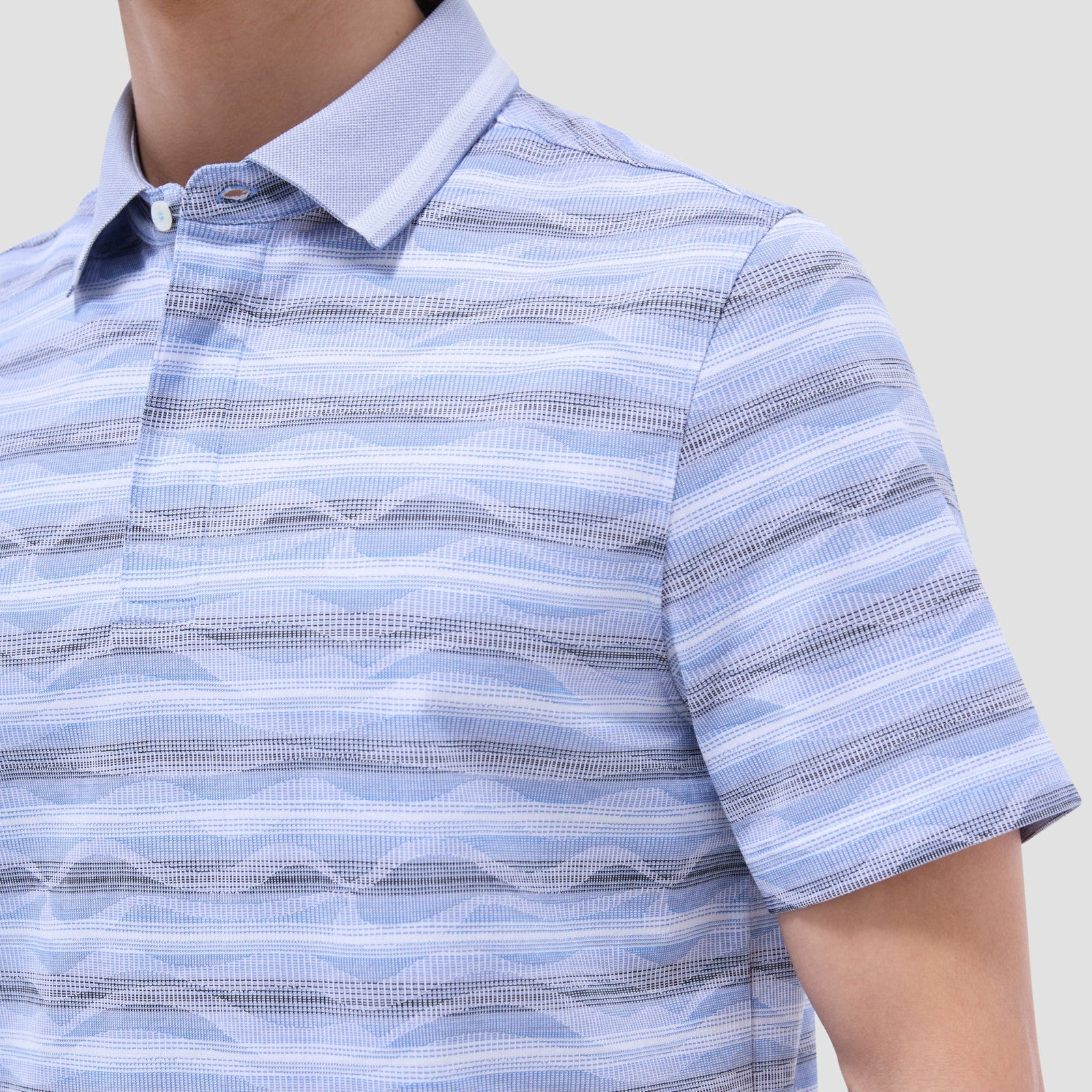 Bugatchi Wave Bird's Eye Polo Shirt Classic Blue