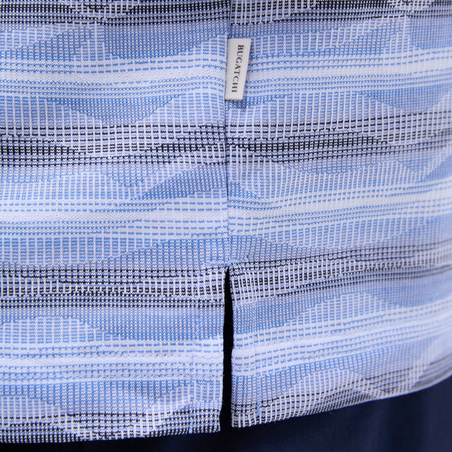 Bugatchi Wave Bird's Eye Polo Shirt Classic Blue