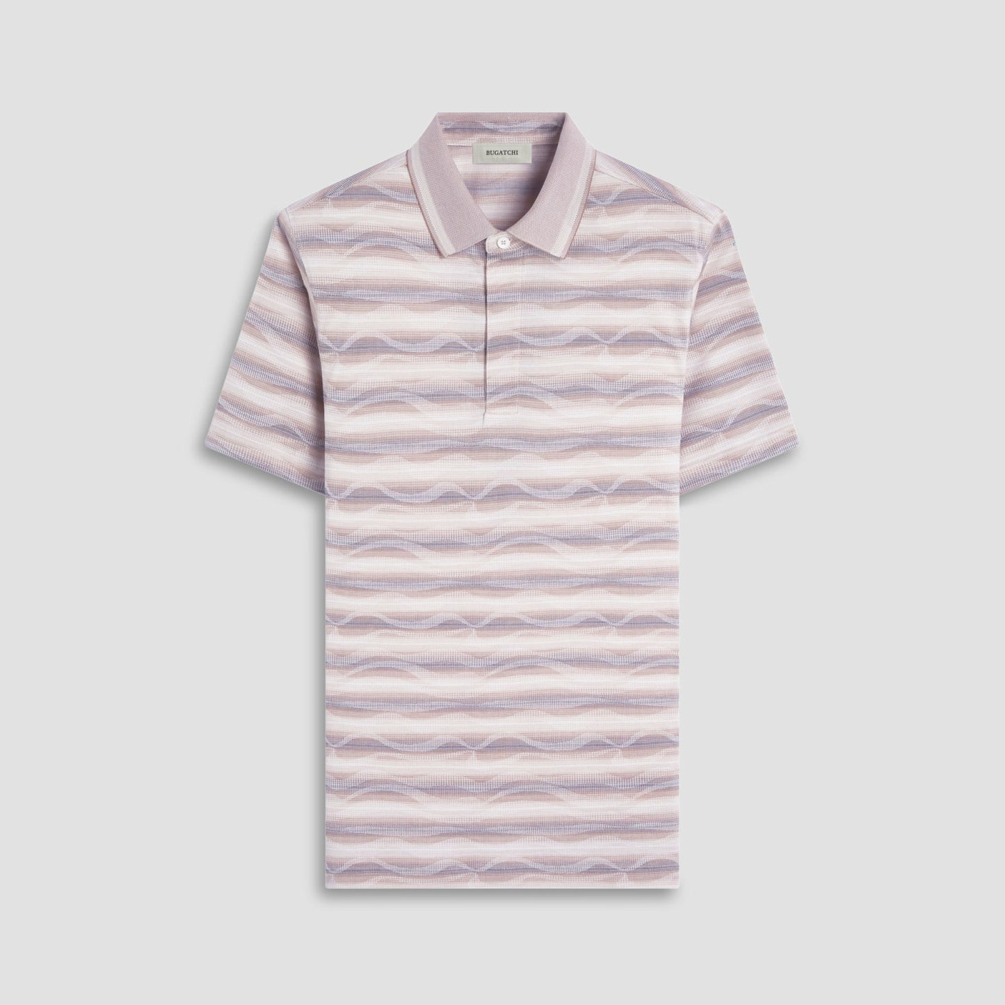 Bugatchi Wave Bird's Eye Polo Shirt Sand